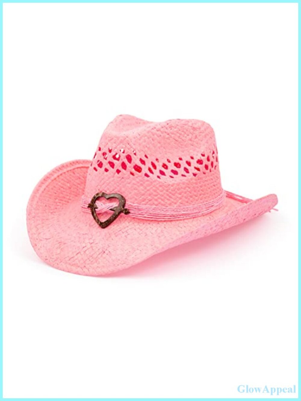 Women's Straw Cowboy Hat Shapeable Brim Beaded Trim One Size